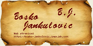 Boško Jankulović vizit kartica